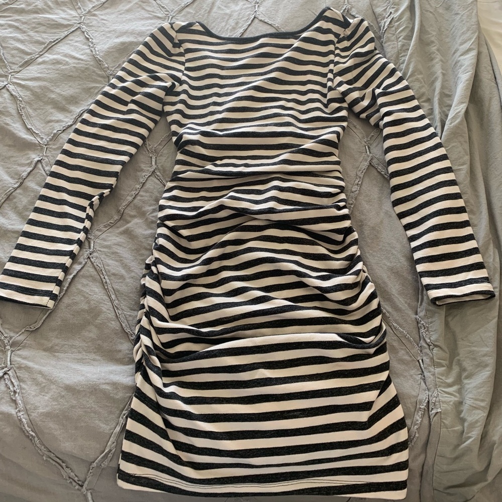 Grey and white Striped dress
